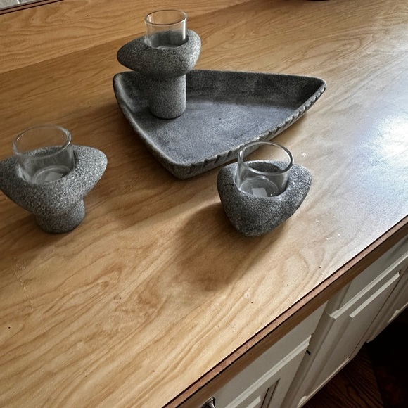 PartyLite Living StonesTextured Gray candle Decorative home decor - Picture 14 of 17